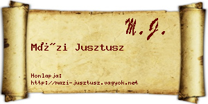 Mázi Jusztusz névjegykártya